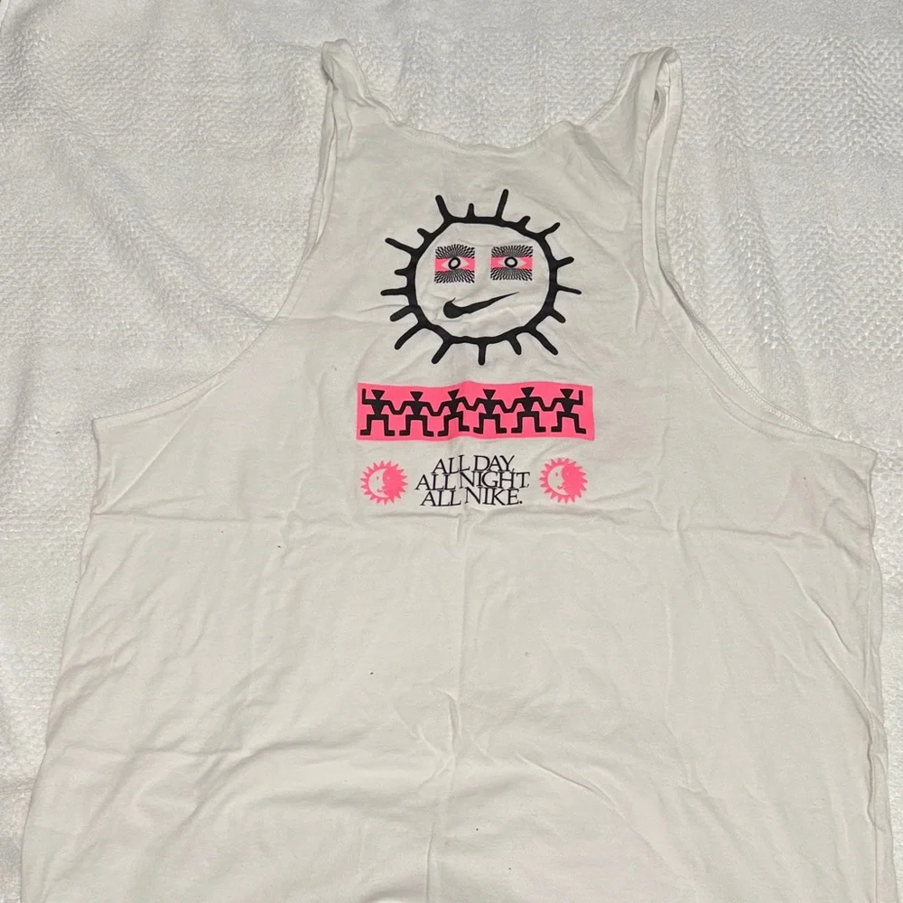 Nike White Tank with Purple and Pink Graphic - Picture 2 of 3